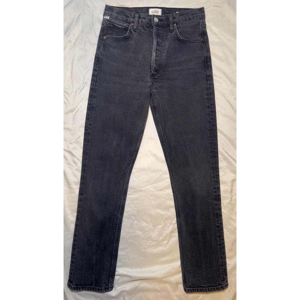 Citizens of Humanity Charlotte High Rise Straight Jeans Women 25 Black Vintage